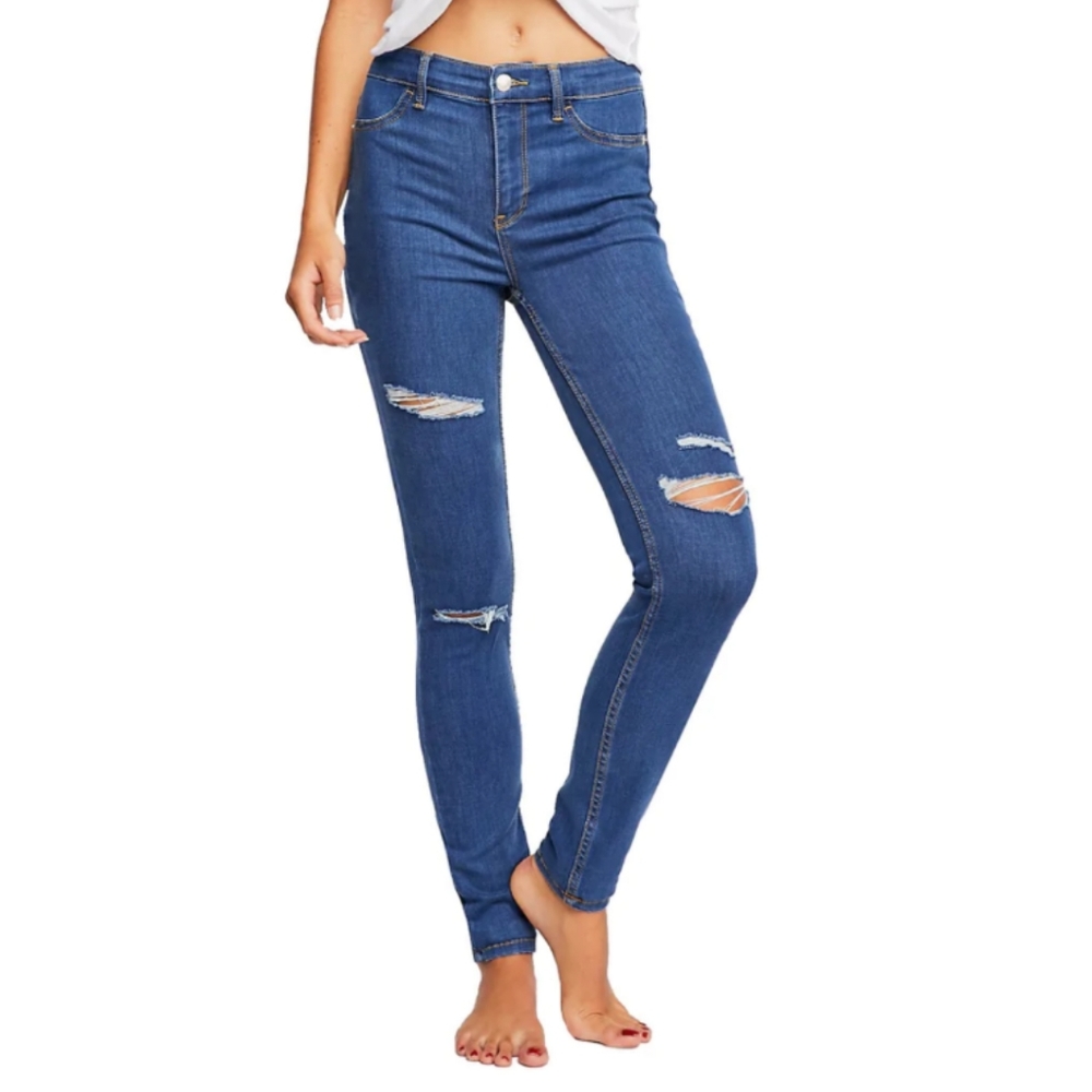 Free People Destroyed Long & Lean Jeggings  Size 31 - Picture 14 of 14